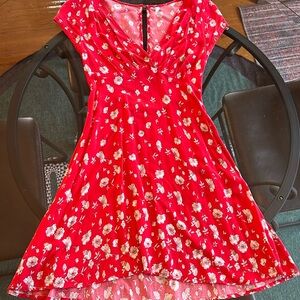 Free People RED sundress sz 2 cotton ❤️